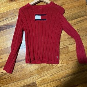Red Tommy Hilfiger knit sweater